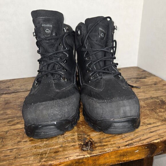 Wolverine Mens Black Leather Work Boots, Skid/Oil/Water Resistant Size 13M - Picture 3 of 12